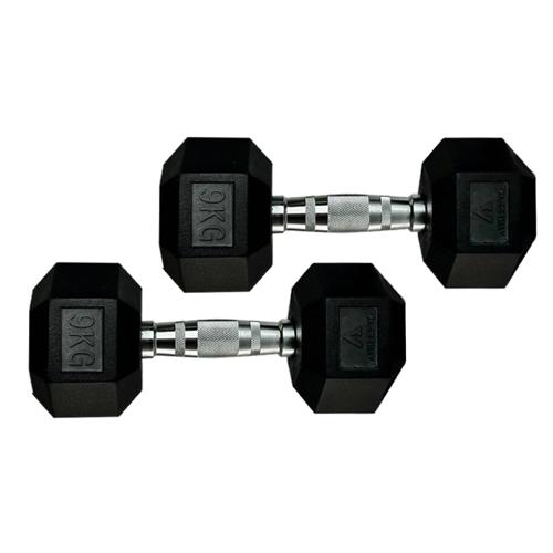 [AB104101128] Par de mancuernas con goma de 9kg C/U